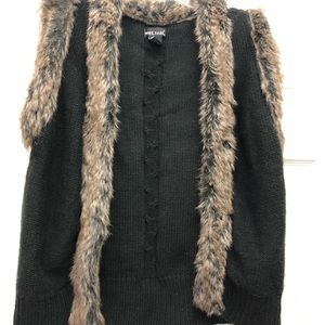 Fur trimmed vest